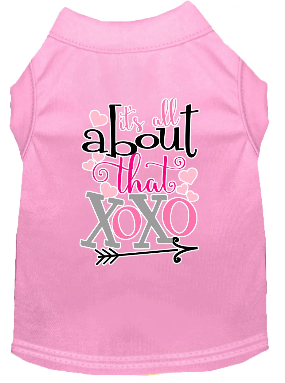 All About That Xoxo Screen Print Dog Shirt Light Pink Xxl