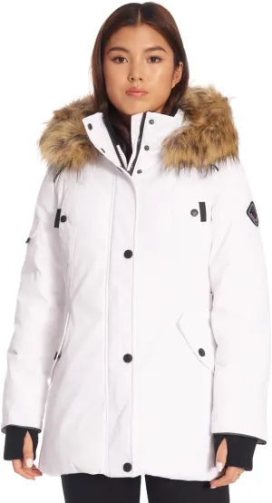 ALPINE NORTH Glacier Womens Vegan Down Winter Coat with Faux Fur Hood - Parka Jacket for Women