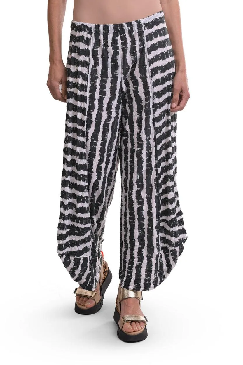Ash Crinkle Punto Pants, Charcoal
