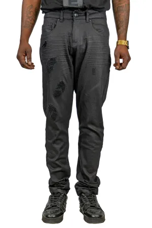 Back To Black Denim Embroidered Jeans