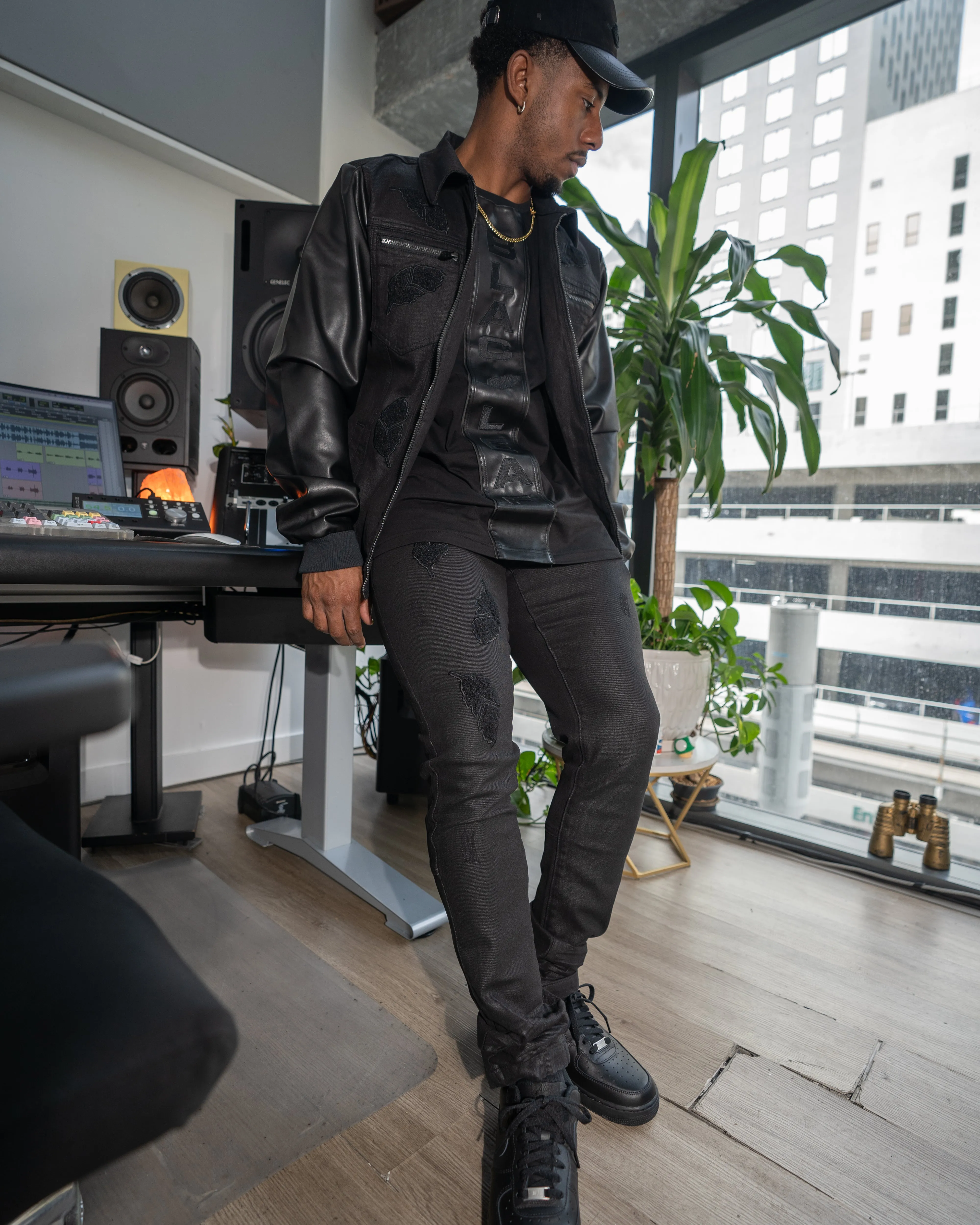 Back To Black Denim Embroidered Jeans
