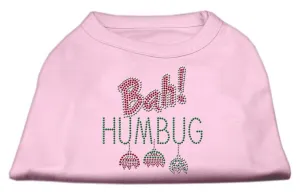 Bah Humbug Rhinestone Dog Shirt Light Pink XS (8)
