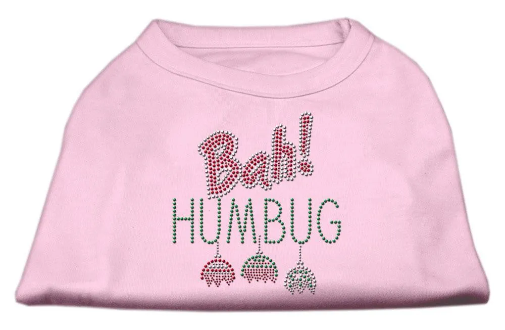 Bah Humbug Rhinestone Dog Shirt Light Pink XS (8)