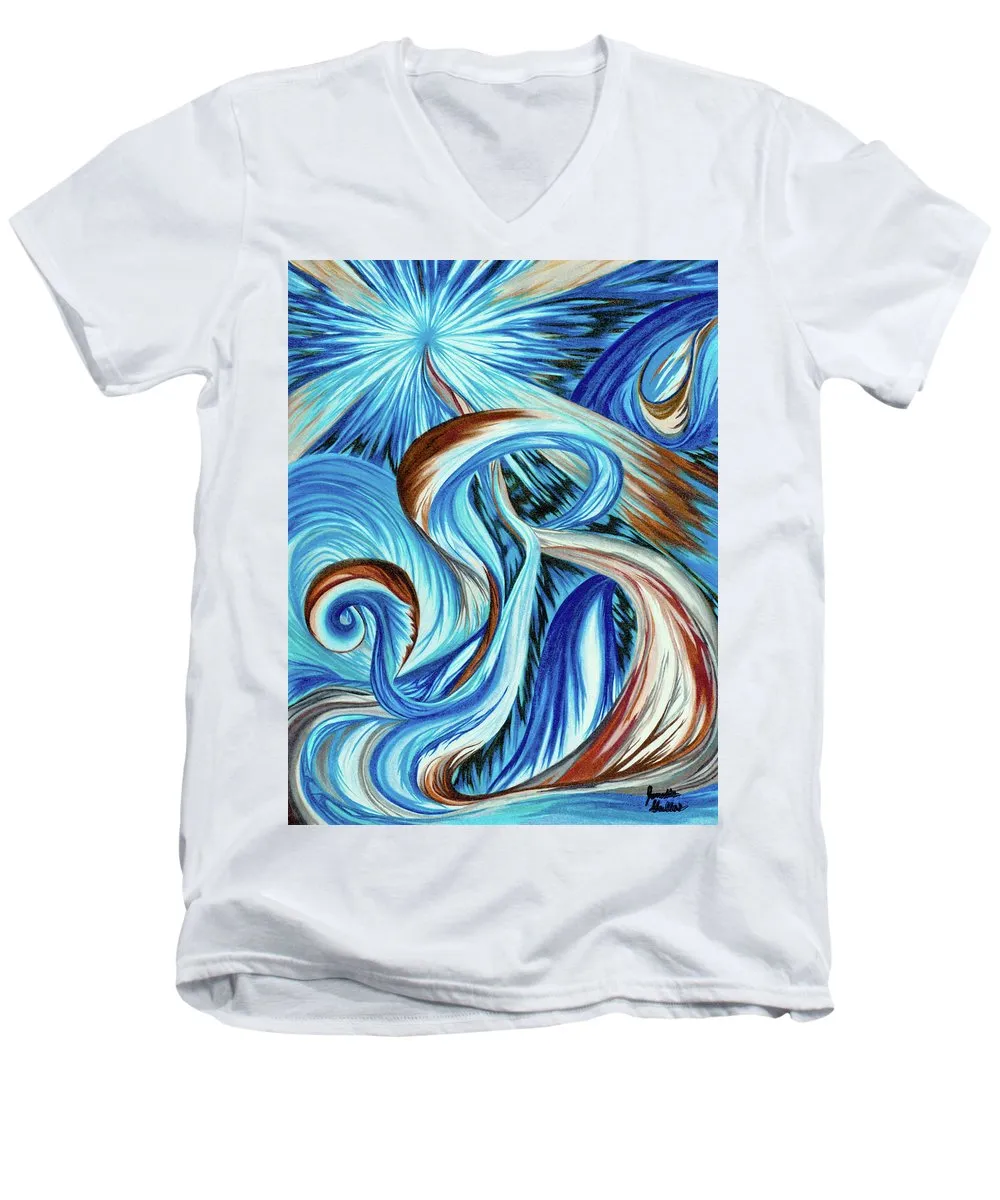 Blue Energy Burst - Men's V-Neck T-Shirt