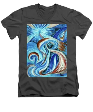 Blue Energy Burst - Men's V-Neck T-Shirt