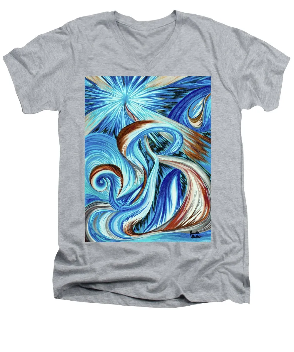 Blue Energy Burst - Men's V-Neck T-Shirt