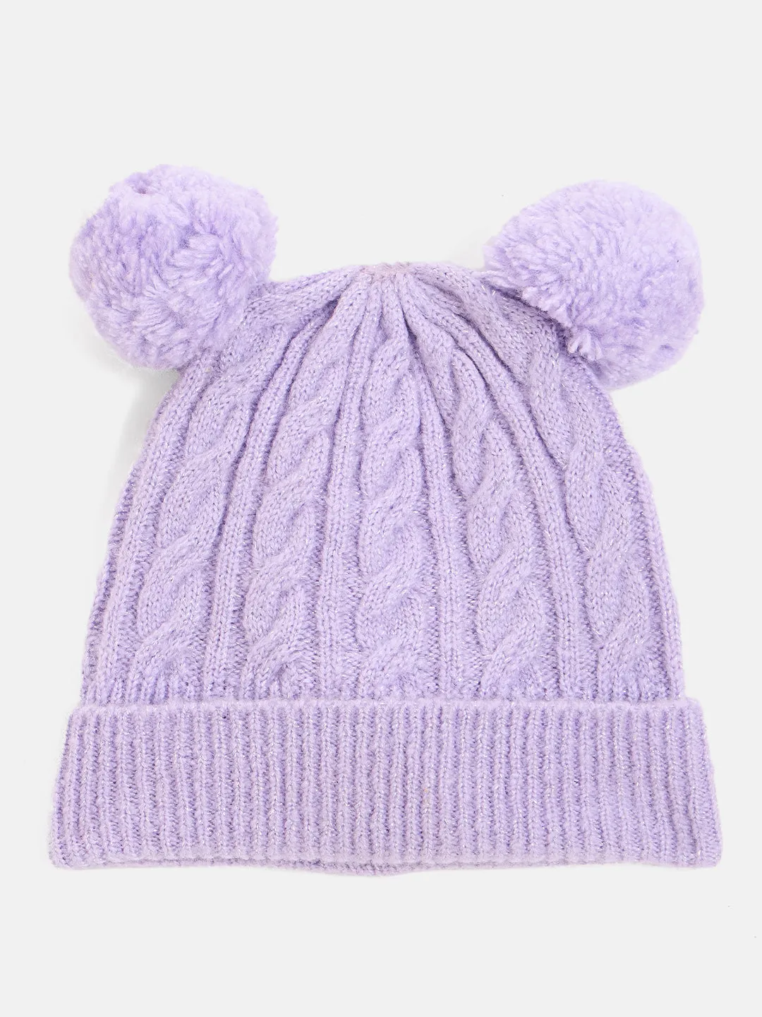Blue Giraffe Girls Purple Beanies