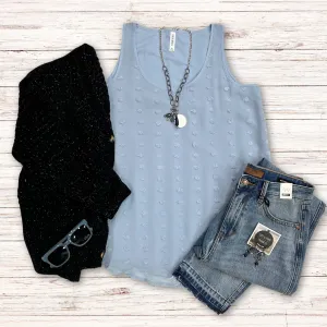 Blue Mist Dot Sleeveless Top S-XL