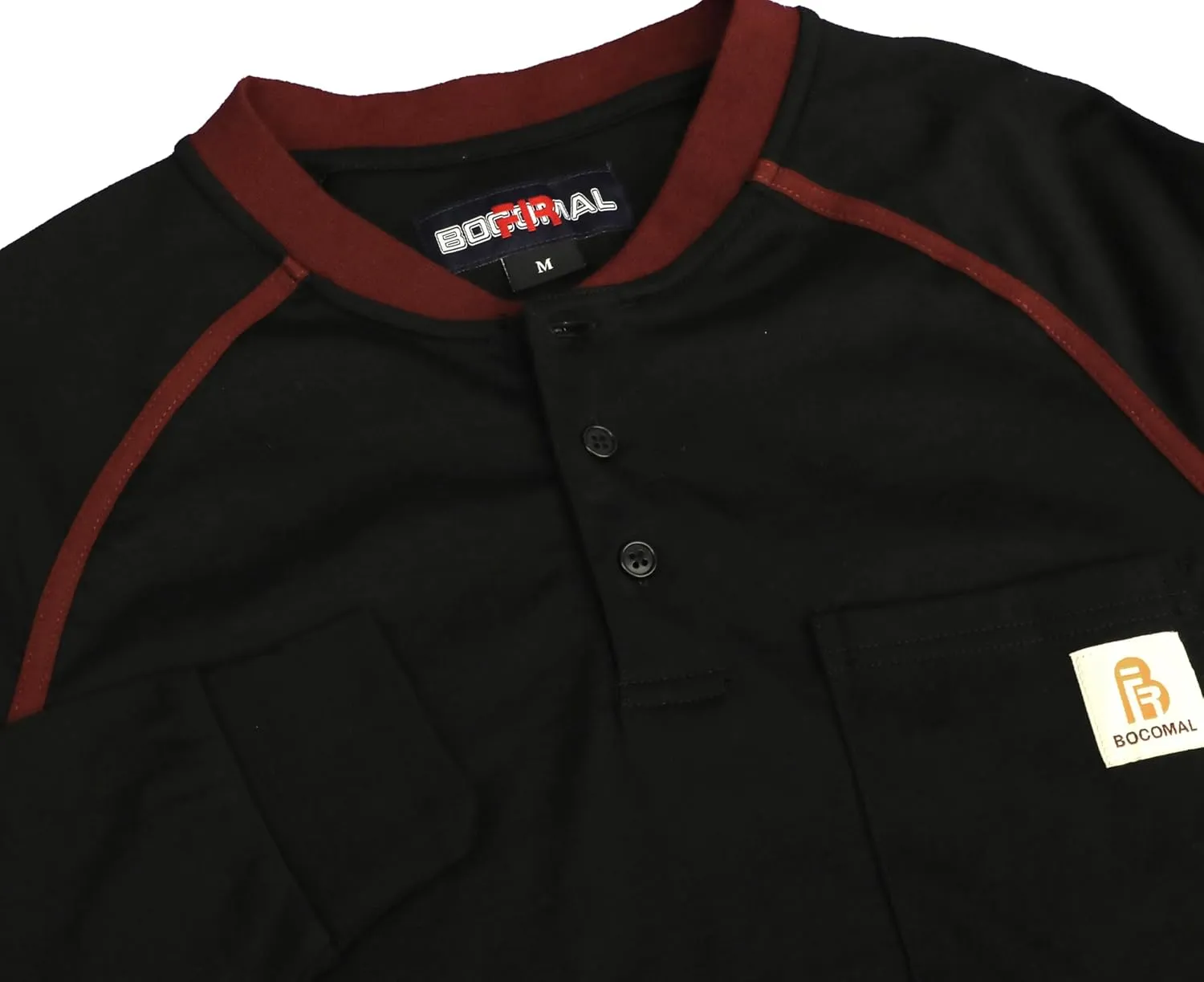 BOCOMAL FR Shirts 5.5oz Light Weight Henley and Short Sleeve Flame Resistant/Fire Retardant Clothing Shirt