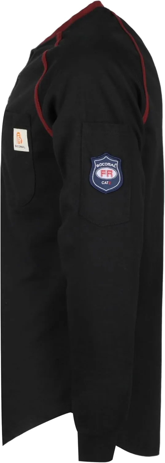 BOCOMAL FR Shirts 5.5oz Light Weight Henley and Short Sleeve Flame Resistant/Fire Retardant Clothing Shirt