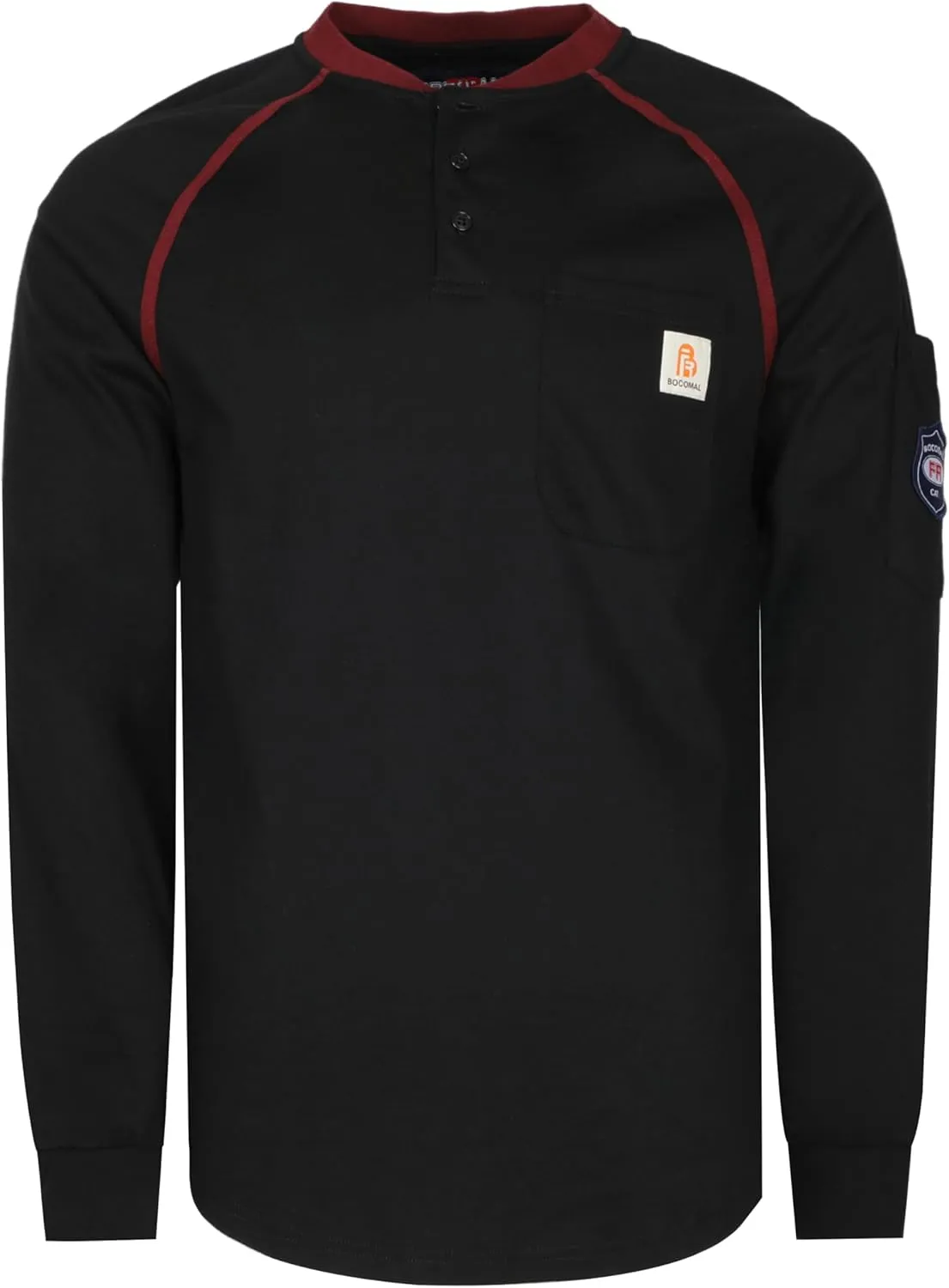 BOCOMAL FR Shirts 5.5oz Light Weight Henley and Short Sleeve Flame Resistant/Fire Retardant Clothing Shirt