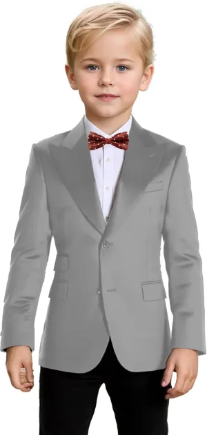 Bofan Boys Satin Blazer Retro Suit Jackets for Boy Outwear Sports Coat Fashion Summer Wedding Outfit