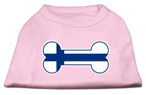 Bone Shaped Finland Flag Screen Print Shirts Light Pink XXL (18)
