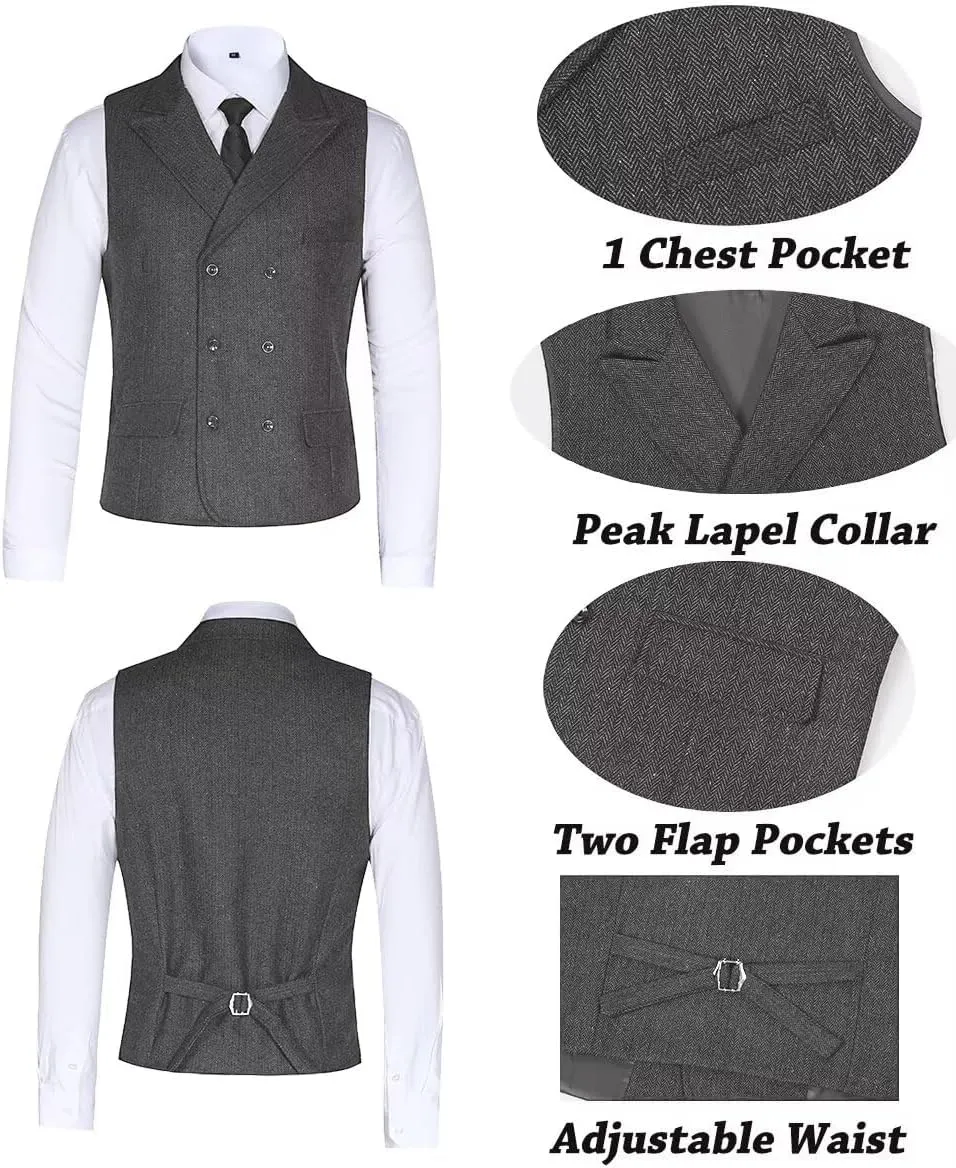 Boys Tweed Suit 3 Piece Tuxedo Suit for Boys Two Button Suits Jackets Vest Pants Set for Kid