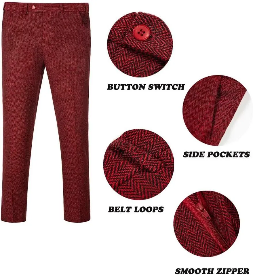 Boys Tweed Suit 3 Piece Tuxedo Suit for Boys Two Button Suits Jackets Vest Pants Set for Kid