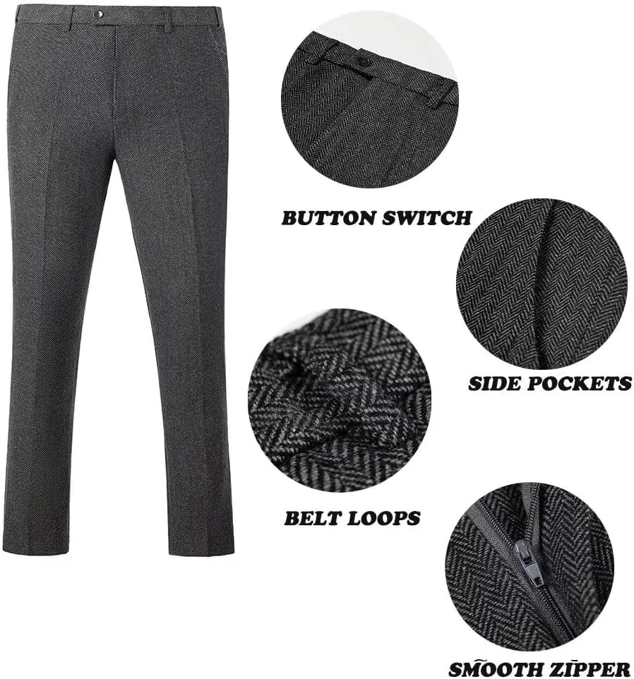 Boys Tweed Suit 3 Piece Tuxedo Suit for Boys Two Button Suits Jackets Vest Pants Set for Kid