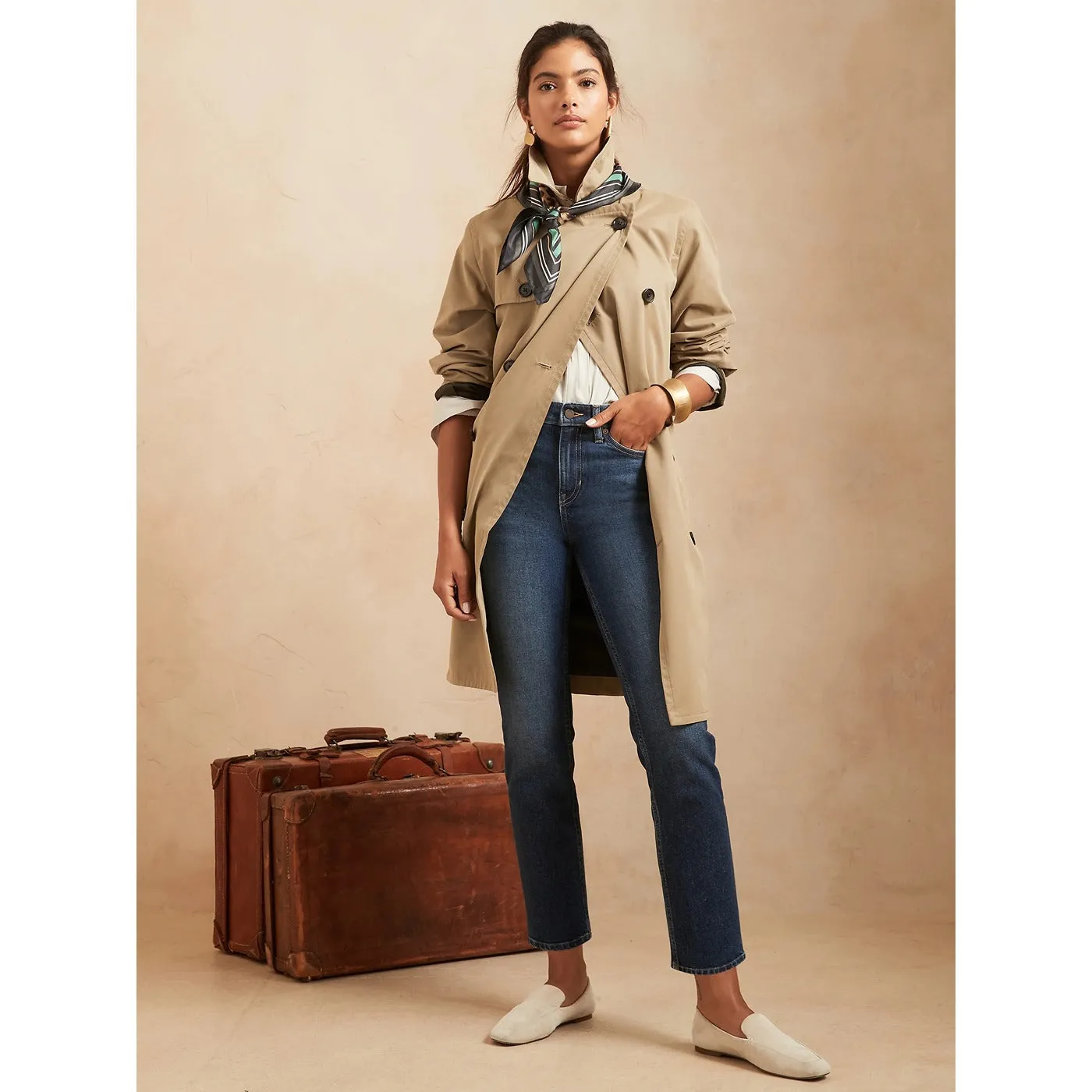 BR High Rise Straight Blue Jeans