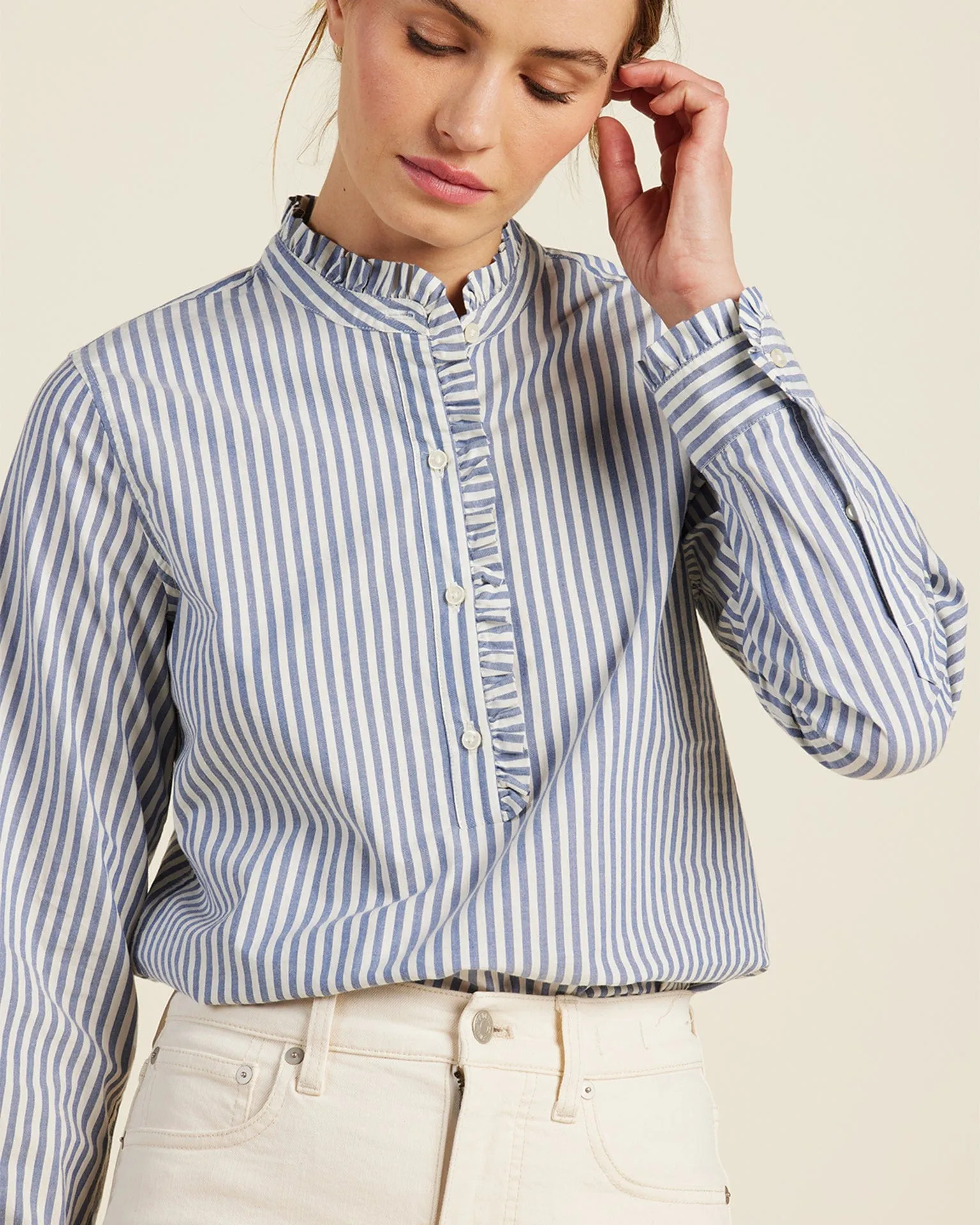 Breezy Blouse in Navy Stripe