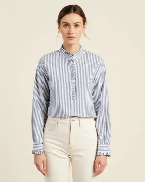 Breezy Blouse in Navy Stripe