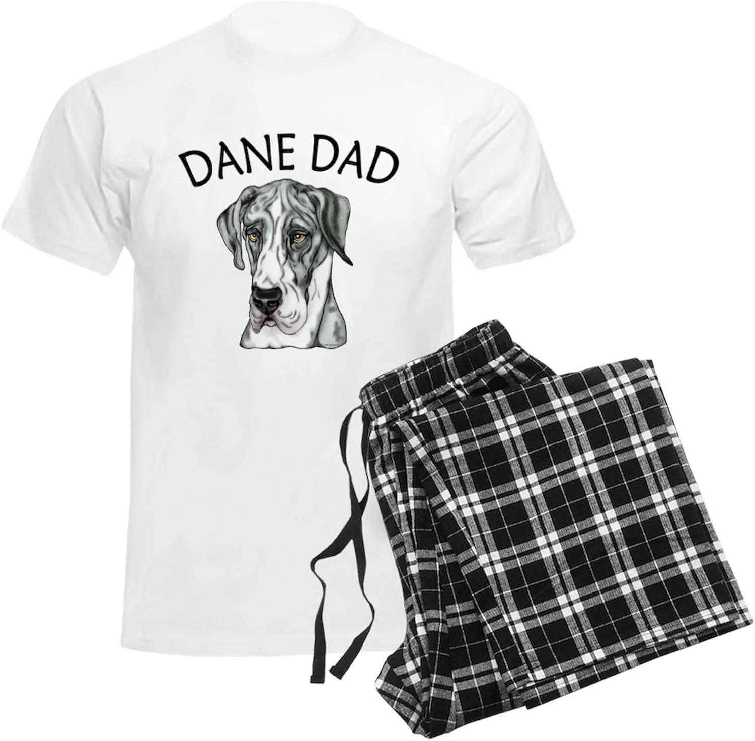 CafePress Great Dane Dad Merleb UC Men's Light Pajamas Men's Novelty Light Pajama Set, Comfortable PJ Sleepwear