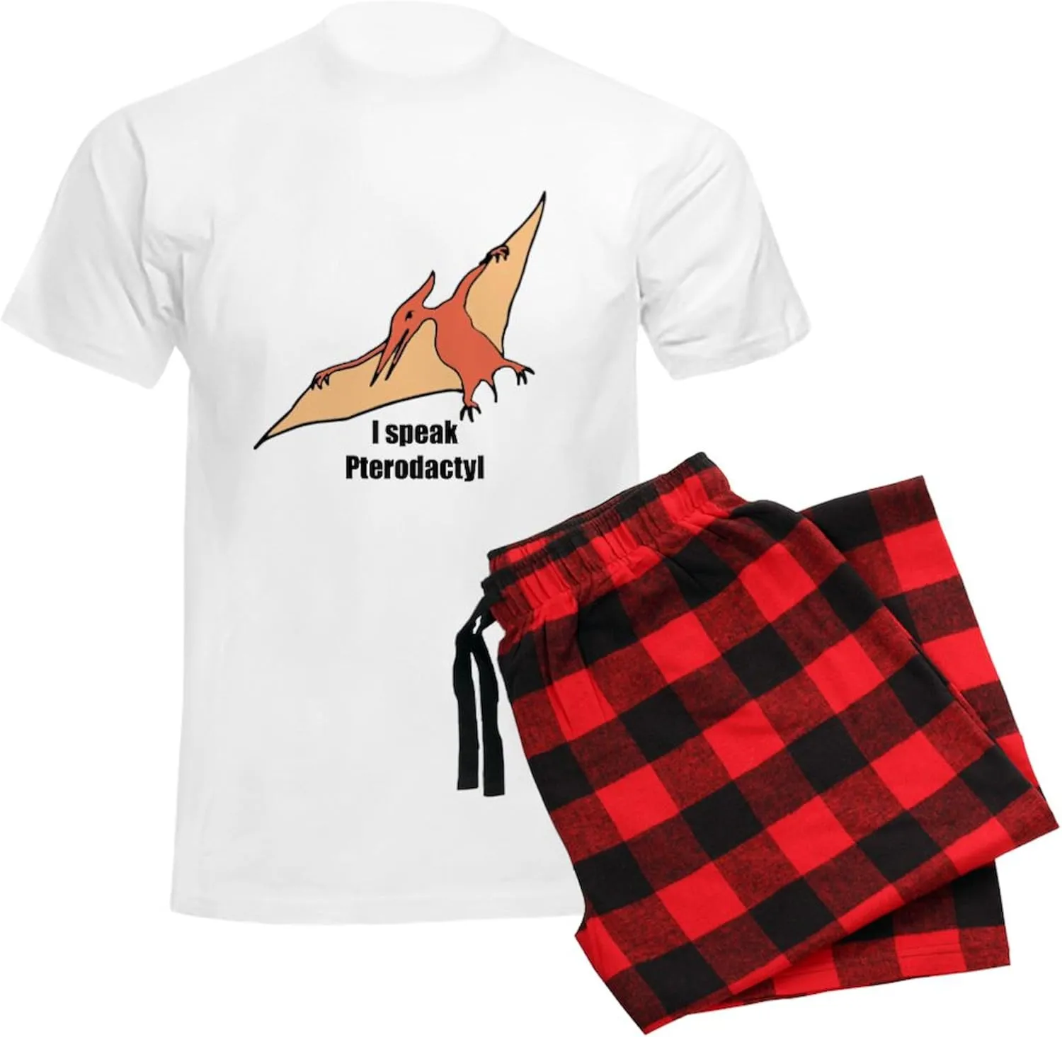 CafePress I Speak Pterodactyl Men's Light Pajamas Men's Novelty Light Pajama Set, Comfortable PJ Sleepwear