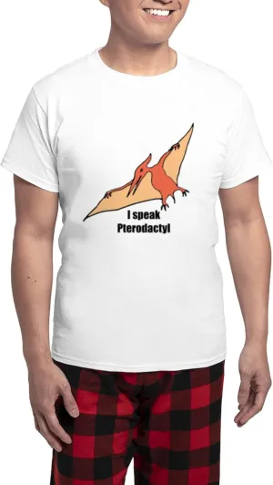 CafePress I Speak Pterodactyl Men's Light Pajamas Men's Novelty Light Pajama Set, Comfortable PJ Sleepwear