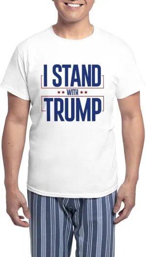 CafePress I Stand With Trump Men's Light Pajamas Men's Novelty Light Pajama Set, Comfortable PJ Sleepwear