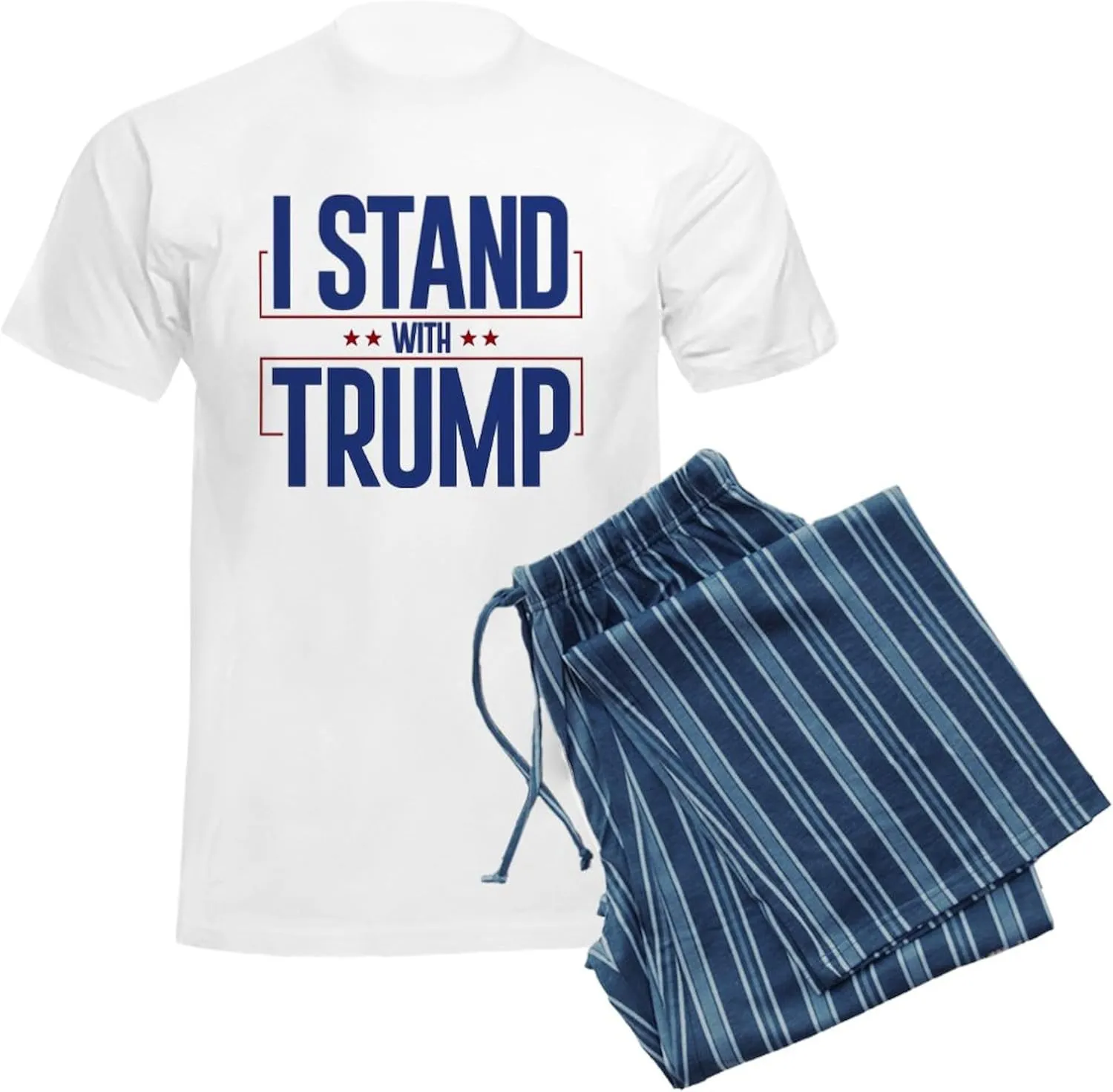 CafePress I Stand With Trump Men's Light Pajamas Men's Novelty Light Pajama Set, Comfortable PJ Sleepwear