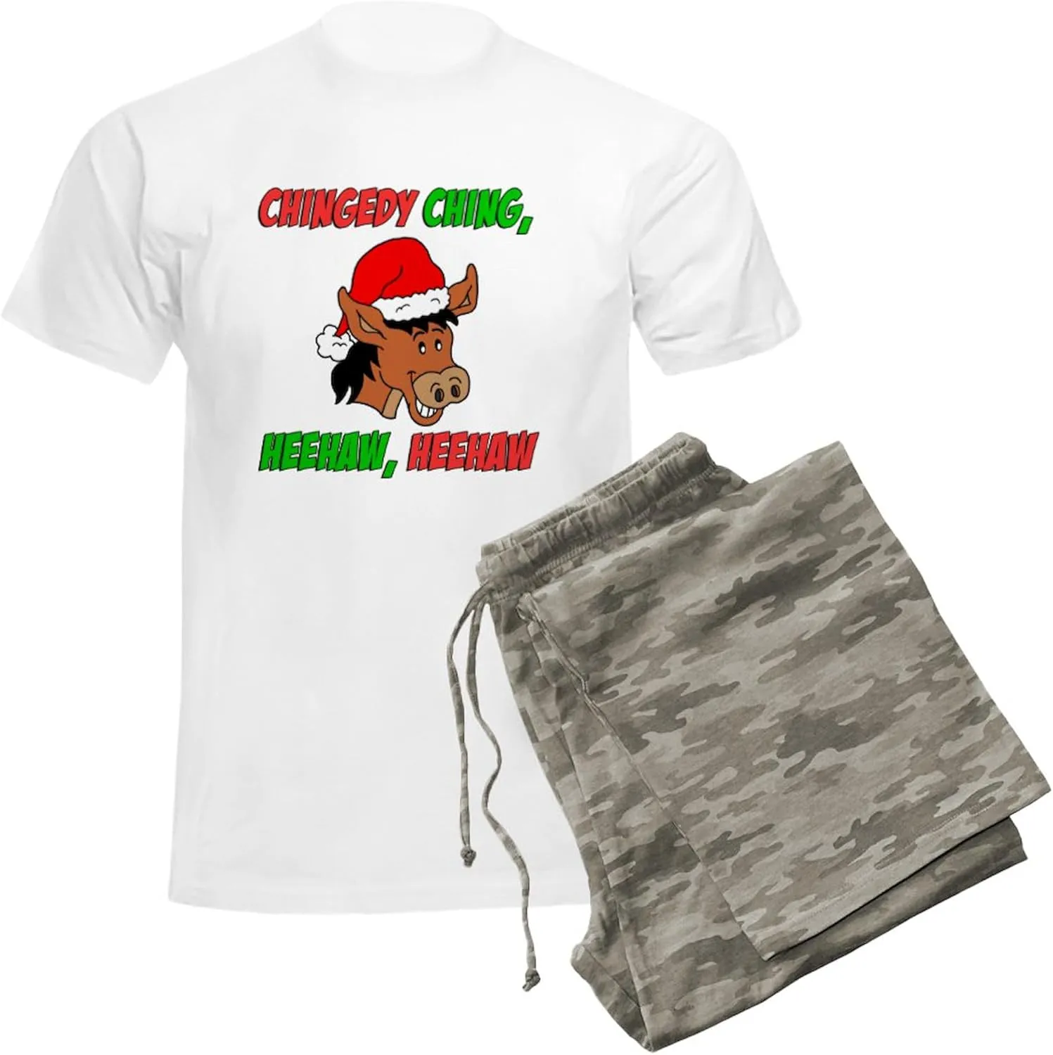 CafePress Italian Christmas Donkey Men's Light Pajamas Men's Novelty Light Pajama Set, Comfortable PJ Sleepwear