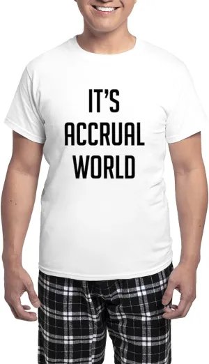CafePress It's Accrual World Men's Light Pajamas Men's Novelty Light Pajama Set, Comfortable PJ Sleepwear