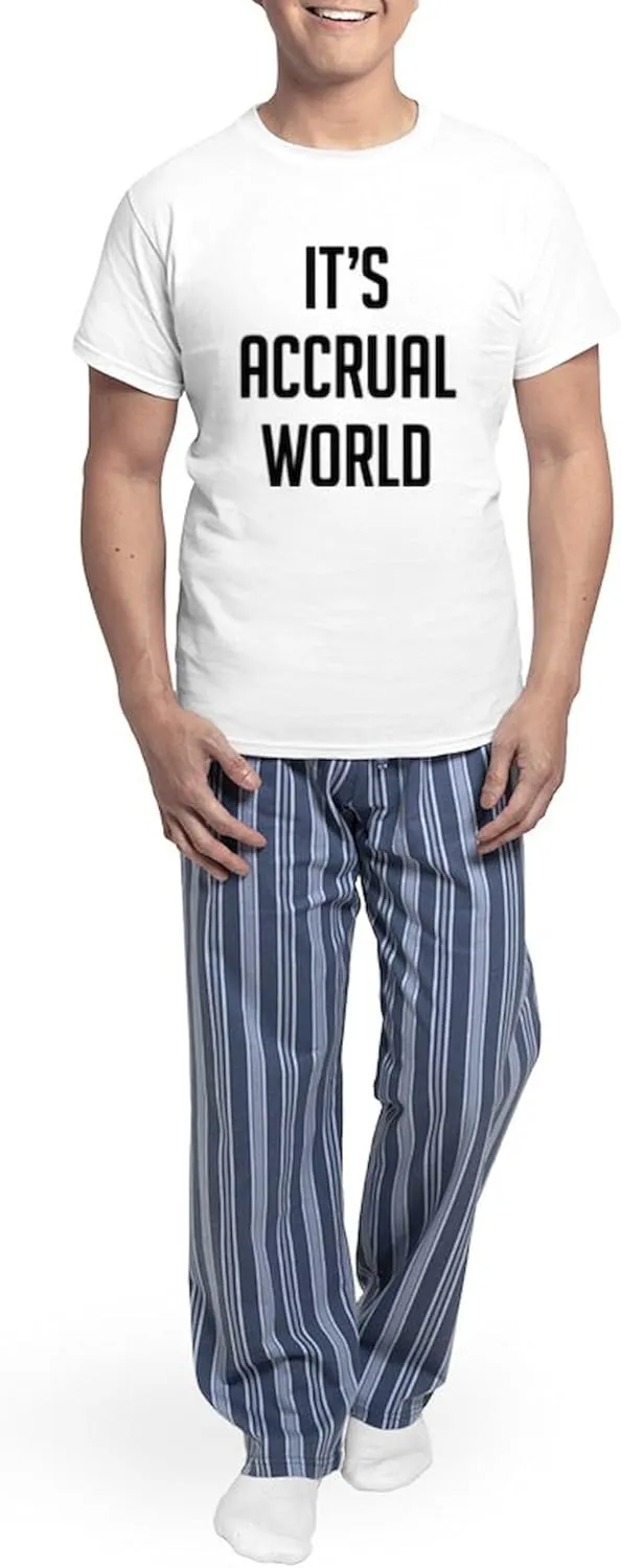 CafePress It's Accrual World Men's Light Pajamas Men's Novelty Light Pajama Set, Comfortable PJ Sleepwear