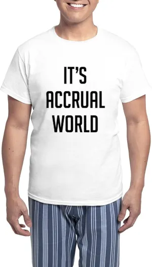 CafePress It's Accrual World Men's Light Pajamas Men's Novelty Light Pajama Set, Comfortable PJ Sleepwear