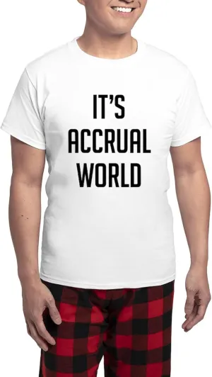 CafePress It's Accrual World Men's Light Pajamas Men's Novelty Light Pajama Set, Comfortable PJ Sleepwear