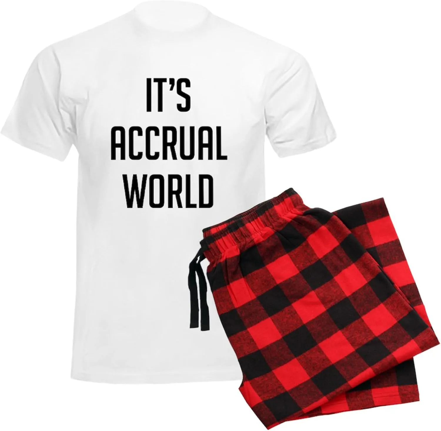 CafePress It's Accrual World Men's Light Pajamas Men's Novelty Light Pajama Set, Comfortable PJ Sleepwear