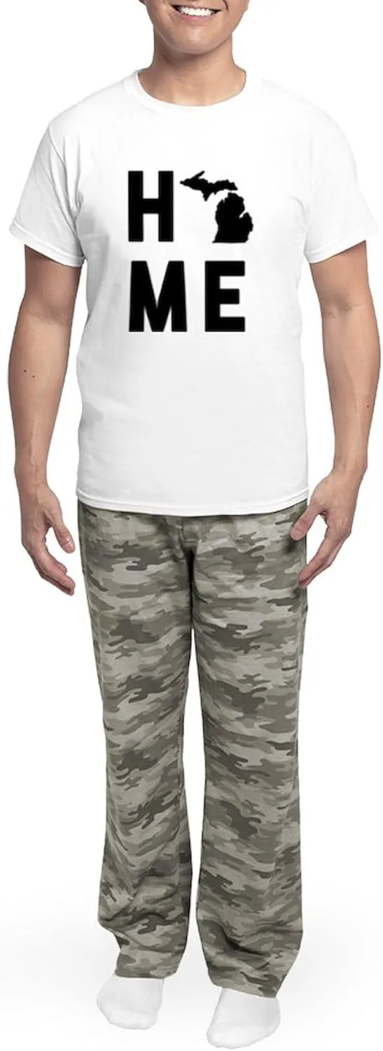 CafePress Michigan Home Men's Light Pajamas Men's Novelty Light Pajama Set, Comfortable PJ Sleepwear