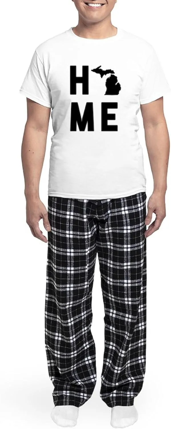 CafePress Michigan Home Men's Light Pajamas Men's Novelty Light Pajama Set, Comfortable PJ Sleepwear