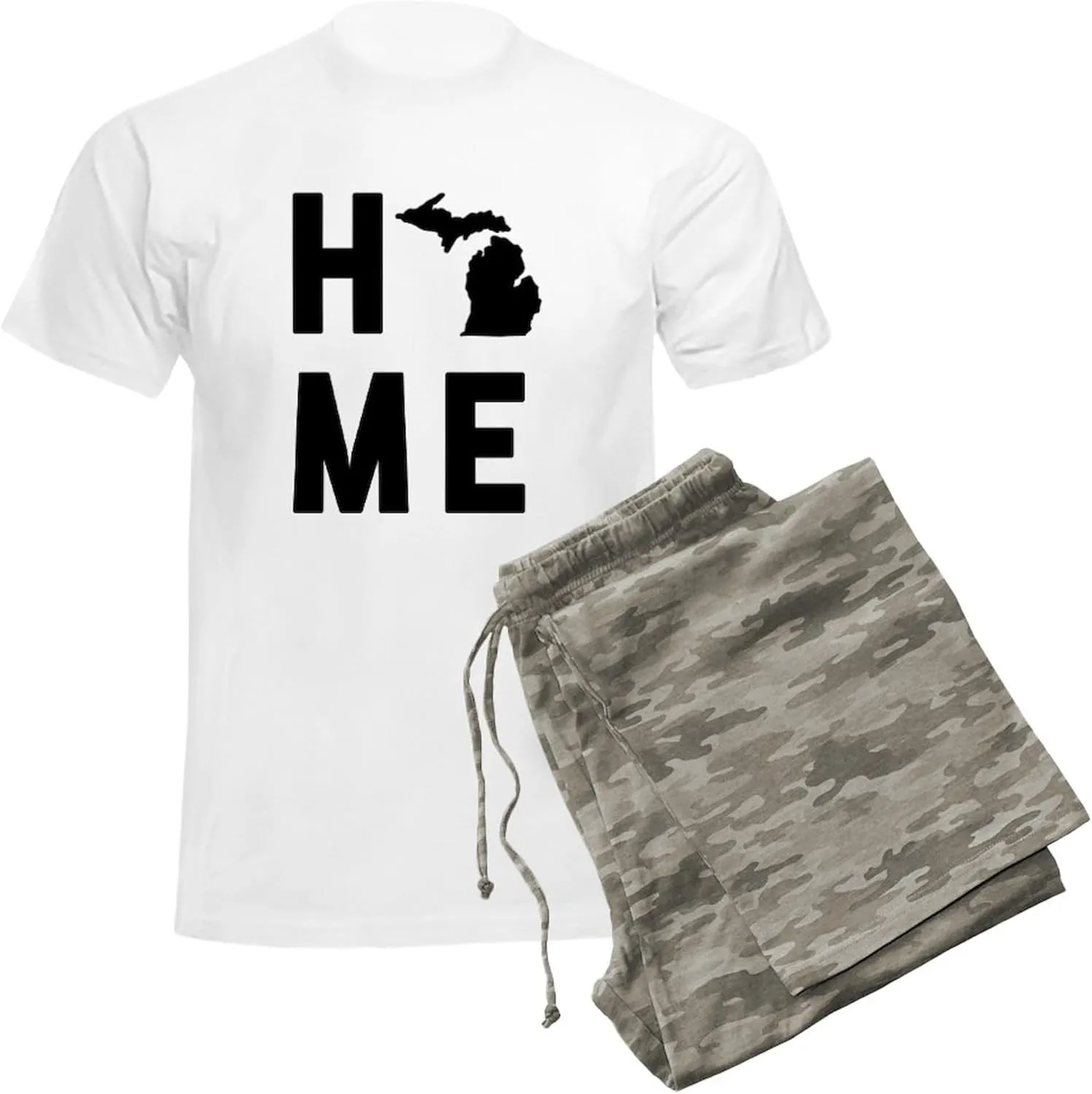 CafePress Michigan Home Men's Light Pajamas Men's Novelty Light Pajama Set, Comfortable PJ Sleepwear
