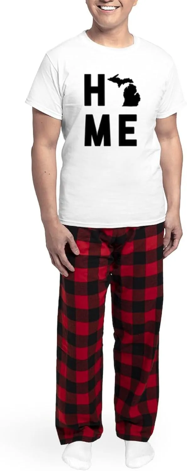 CafePress Michigan Home Men's Light Pajamas Men's Novelty Light Pajama Set, Comfortable PJ Sleepwear