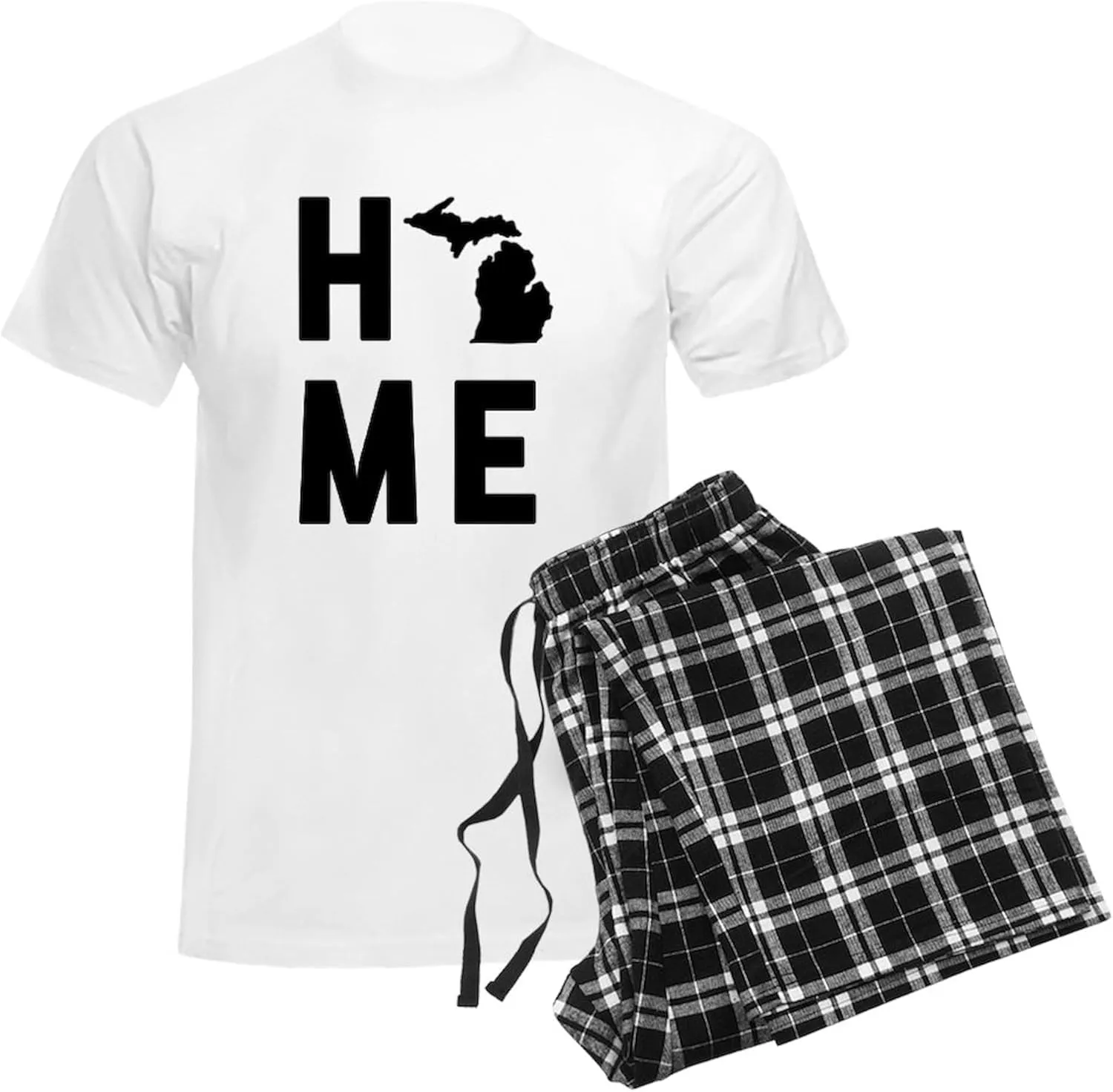 CafePress Michigan Home Men's Light Pajamas Men's Novelty Light Pajama Set, Comfortable PJ Sleepwear