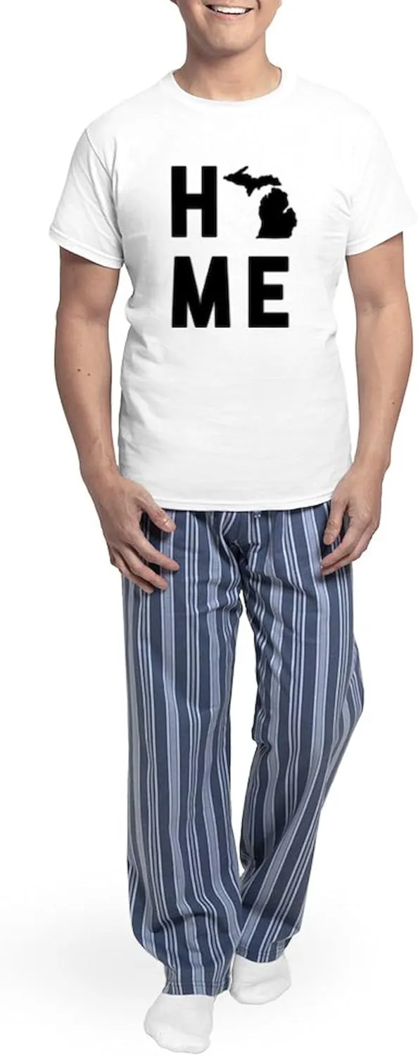 CafePress Michigan Home Men's Light Pajamas Men's Novelty Light Pajama Set, Comfortable PJ Sleepwear