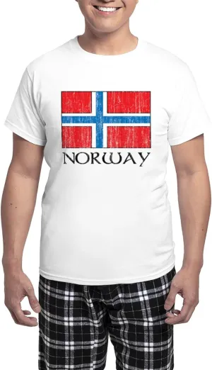 CafePress Norway Flag Men's Light Pajamas Men's Novelty Light Pajama Set, Comfortable PJ Sleepwear