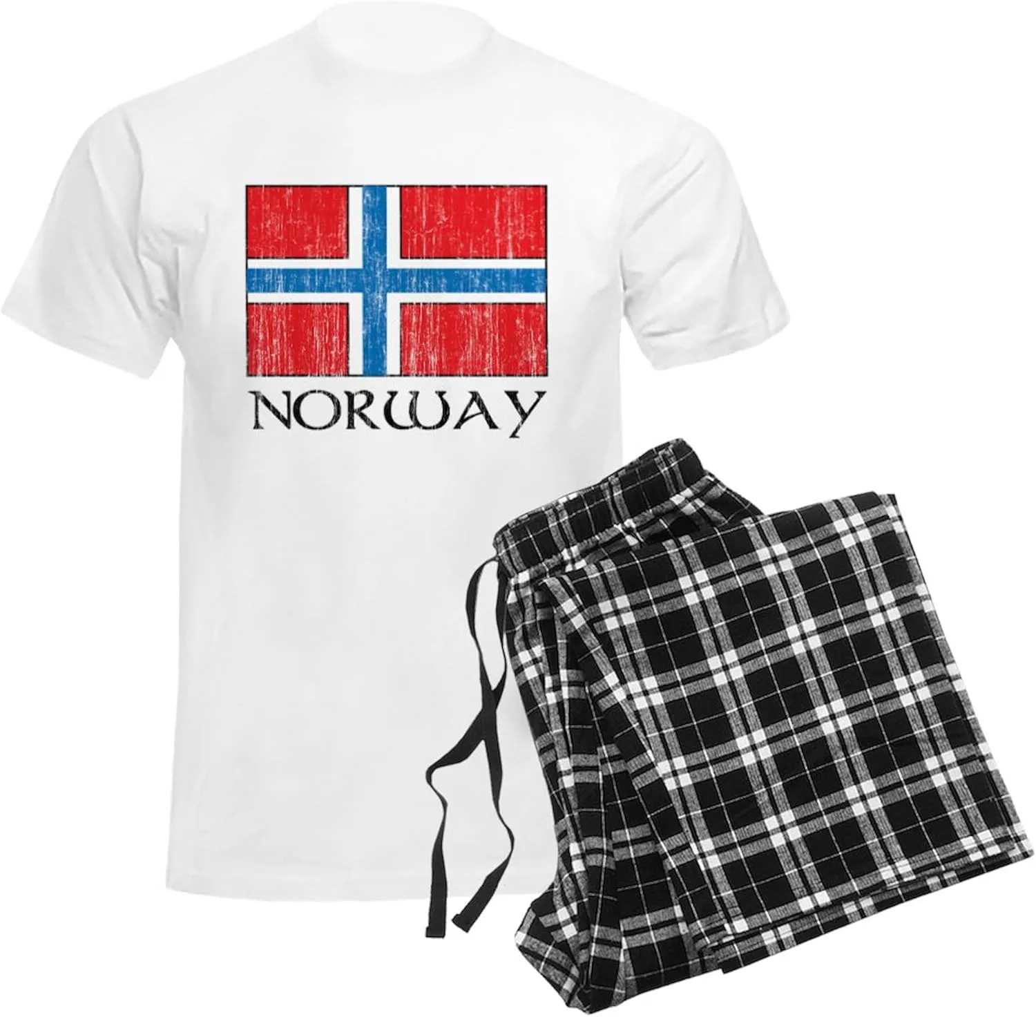 CafePress Norway Flag Men's Light Pajamas Men's Novelty Light Pajama Set, Comfortable PJ Sleepwear
