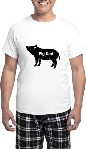 CafePress Pig Dad Men's Light Pajamas Men's Novelty Light Pajama Set, Comfortable PJ Sleepwear
