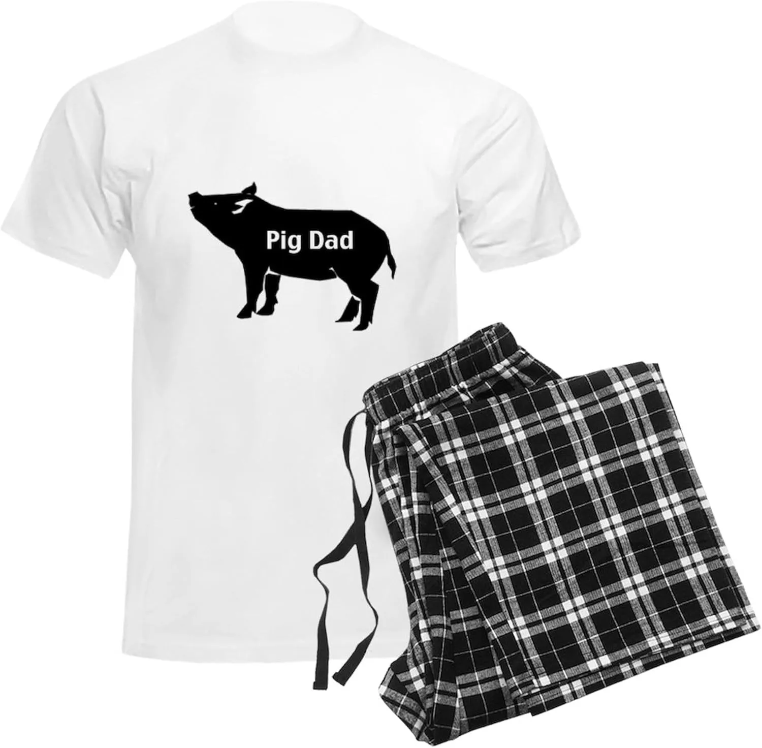 CafePress Pig Dad Men's Light Pajamas Men's Novelty Light Pajama Set, Comfortable PJ Sleepwear