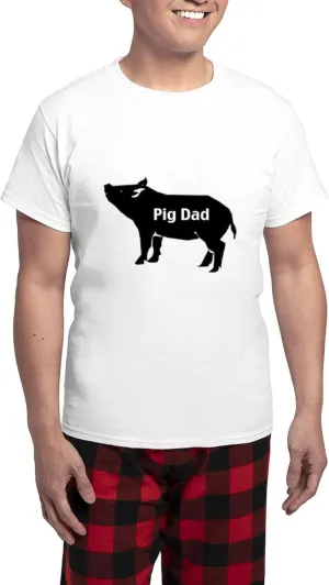 CafePress Pig Dad Men's Light Pajamas Men's Novelty Light Pajama Set, Comfortable PJ Sleepwear