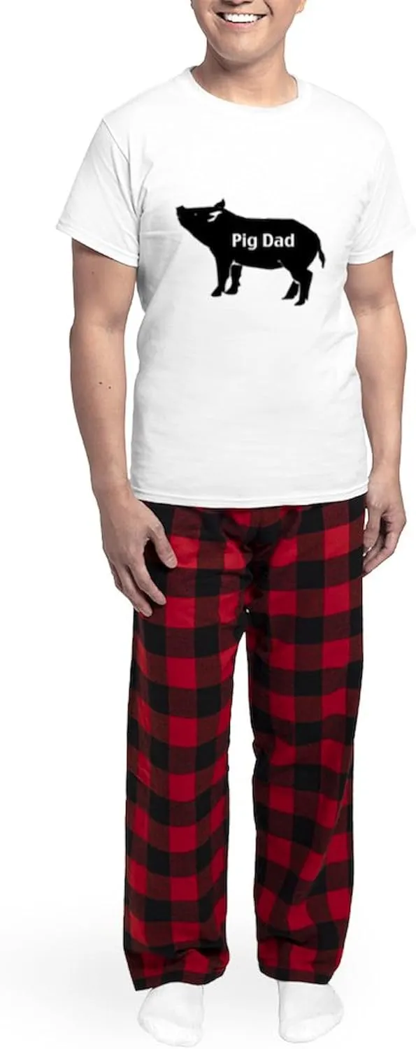 CafePress Pig Dad Men's Light Pajamas Men's Novelty Light Pajama Set, Comfortable PJ Sleepwear