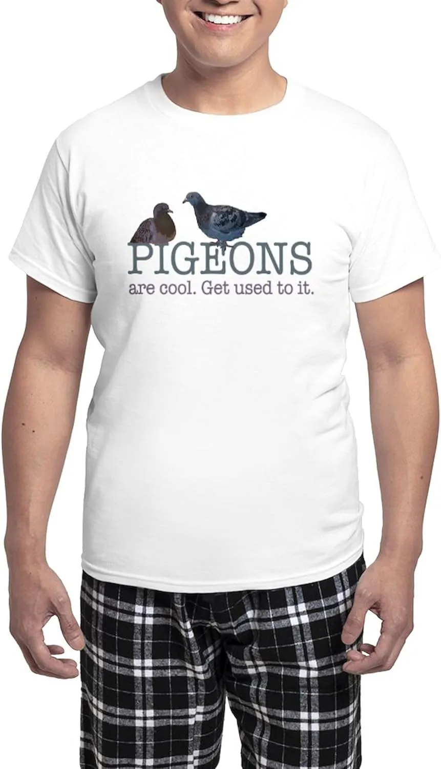 CafePress Pigeons are cool Men's Light Pajamas Men's Novelty Light Pajama Set, Comfortable PJ Sleepwear