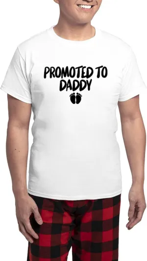 CafePress Promoted To Daddy Men's Light Pajamas Men's Novelty Light Pajama Set, Comfortable PJ Sleepwear