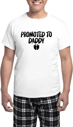 CafePress Promoted To Daddy Men's Light Pajamas Men's Novelty Light Pajama Set, Comfortable PJ Sleepwear