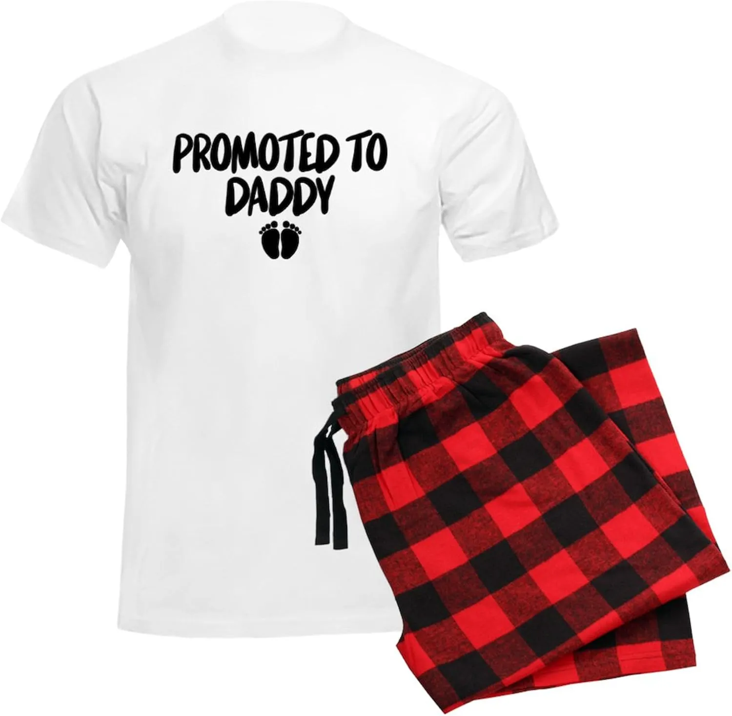 CafePress Promoted To Daddy Men's Light Pajamas Men's Novelty Light Pajama Set, Comfortable PJ Sleepwear